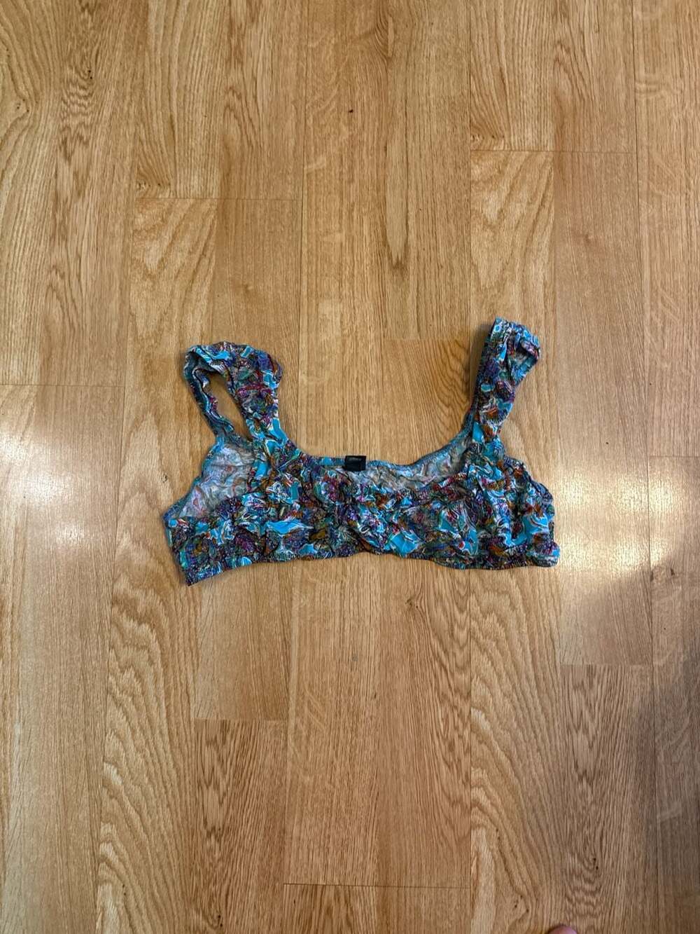 Wild Fable Paisley Print Cap Sleeve Ruched Crop Top